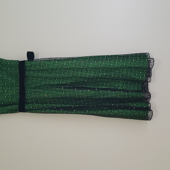 Coldwater Creek NWT Holiday Dress 10 Emerald Green Black Tulle Diamond Christmas - Picture 7 of 15